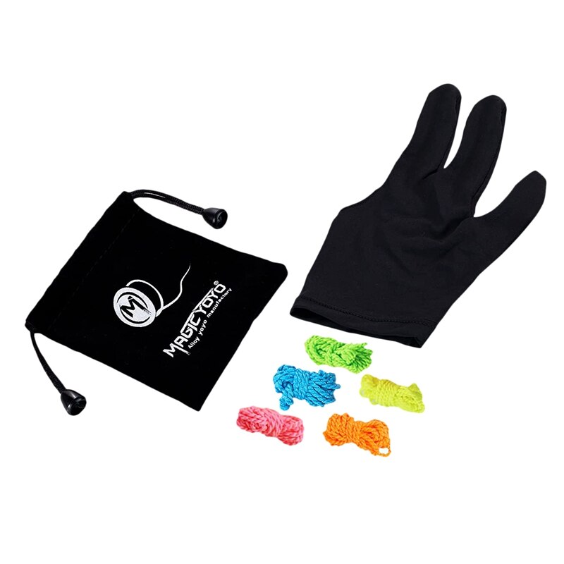 MAGICYOYO Alloy Aluminum Yo-Yo T8 Shadow Unresponsive Yoyo with Yoyo Glove,Bag,5 Strings