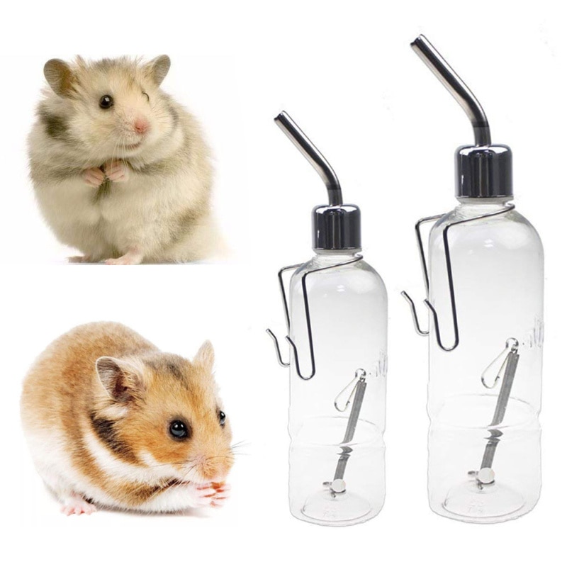 Rvs Eekhoorn Konijn Drinken Waterer Plastic Water Feeder Hamster Chinchilla Guinea Water Drinken Fles Dierbenodigdheden