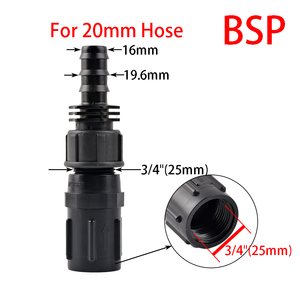 15-45 PSI Water Pressure Regulator Backflow Preventer 1/2 3/4 inch Drip Irrigation Tubing Adapter Connects to Hose or Faucet: Gold / 1/4''