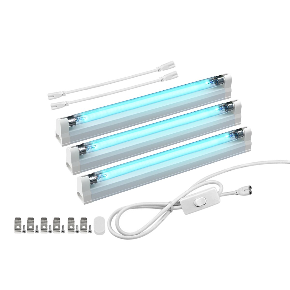 5Pcs 110V 220V Quartz Ultraviolet Led Lamp Cabinet Germicidal T5 Tube Bulb 6W8W Home kitchen Closet TV Bench UV Sterilizer Light: 3PCS With Plug / 220V / 8W