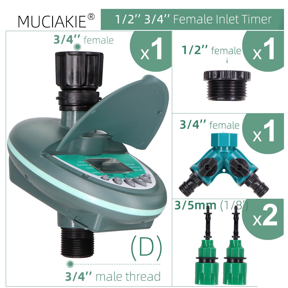 Intelligence Programmable Water Timer Irrigation Automatic Garden Electronic Irrigator Watering Controller System Greenhouse: D