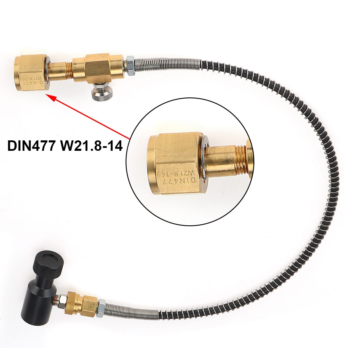 Cylinder  co2 cylinder påfyllningsstation adapter med på/av adapter slang  w21.8-14 or cga 320 kontakt för sodastream sodaclub: W21.8-14