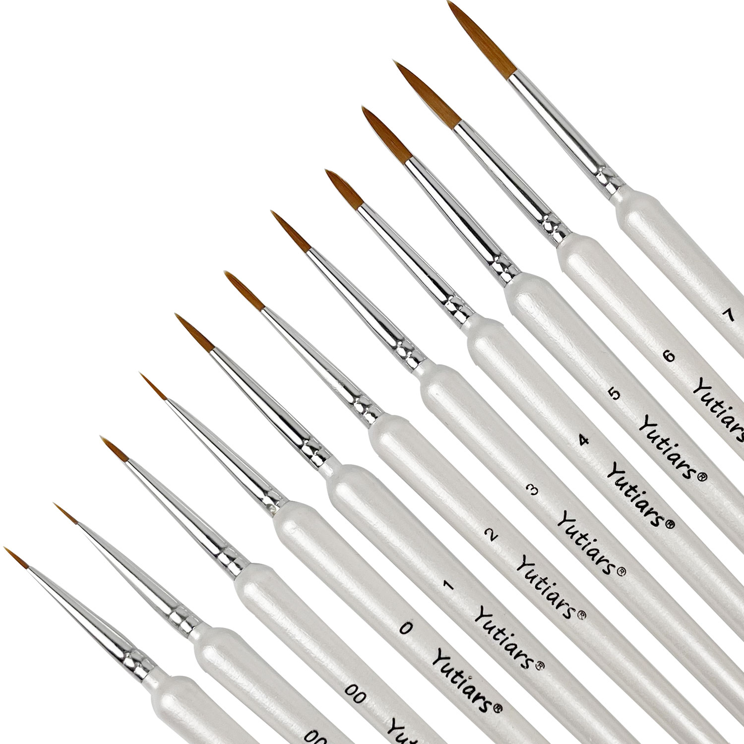 10/11pcs Miniature Paint Brushes, Detail Tip Paint Brushes Set With Ergonomic Handle - Suitable For Acrylic Painting, Oil, Wat: Yellow