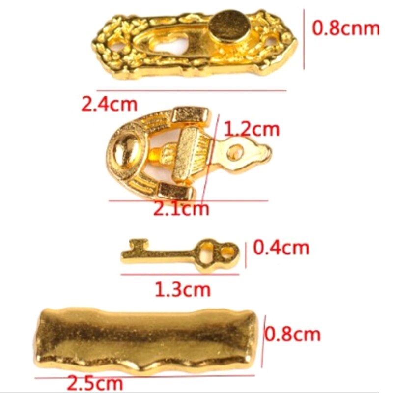 1:12 4 sztuk metalowe drzwi kołatka zestaw Lalka Dom sprzęt komputerowy miniaturowe akcesoria