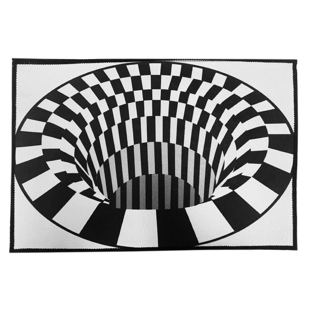 Grid Vortex Rectangular Carpet Non-slip 3D Print Floor Mat Illusion Rugs: B	