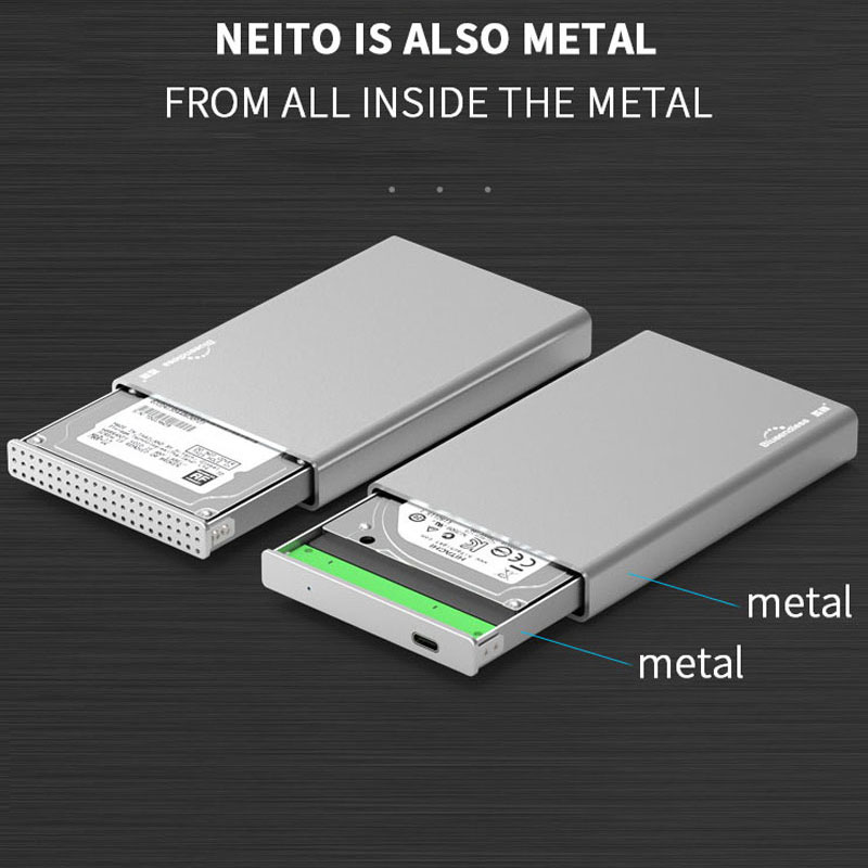 HDD Gehäuse USB 3,1 Typ C SSD Fall Gehäuse Portable Hard Drive Caddy 6Gbps 2.5 &#39;&#39;Sata 7-9,5-15mm Voll Aluminium Fall