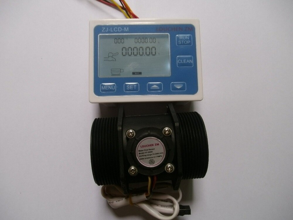 G 2" Inch DN50 Flow Rate Water Sensor Meter+LCD Digital Display Control Programmable
