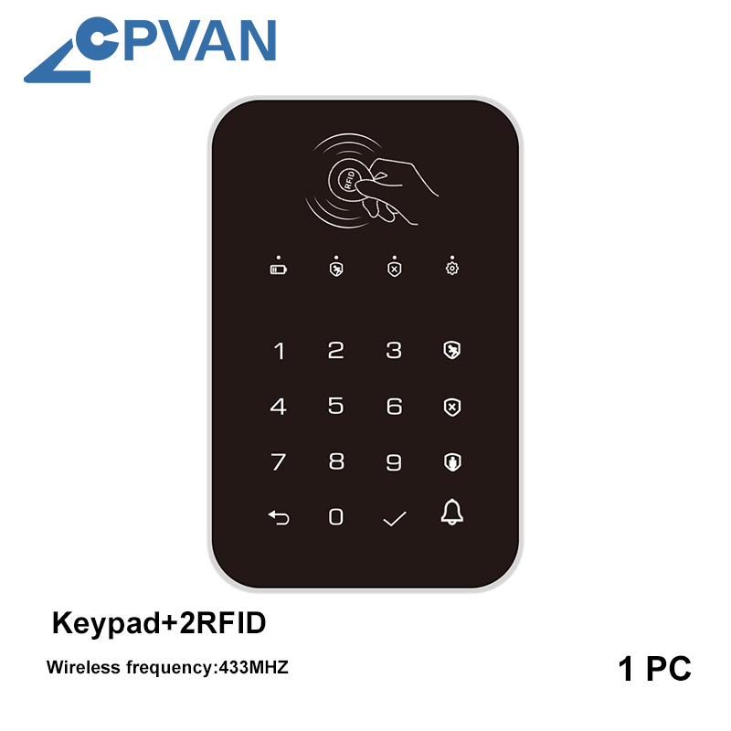 CPVAN Tuya smart Home Alarm System Wireless WiFi 4G 7 inch panel for Home burglar Security Protection Alarm Kit DIY Accessories: Ivory / UK Plug