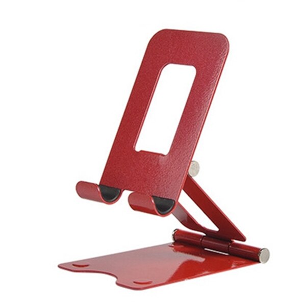 Suporte dobrável para celular, suporte universal de metal para telefones com suporte ajustável ao vivo e para tablets, iphone e ipad: Red