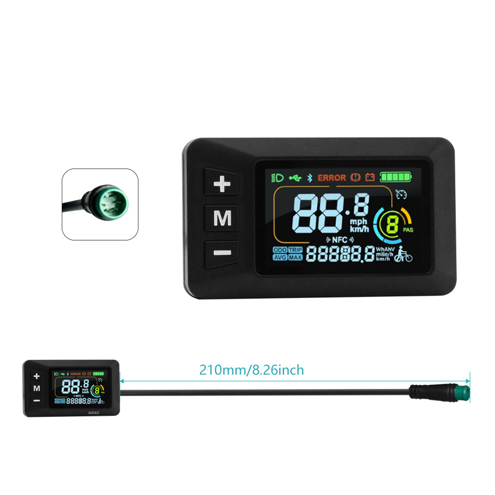 E-Bike Display 24V 36V 48V 60V LCD Display Control Panel With 5 Pin Waterproof Interface Cable Electric Bicycle Accessories