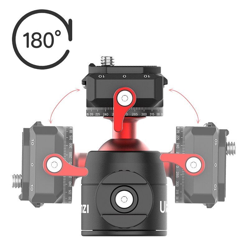 Ulanzi U-70 Metal Ballhead Gimbal Arca Swiss and PD Quick Release Plate Extend Cold Shoe 1/4'' Screw Tripod Mount Max load 20KG
