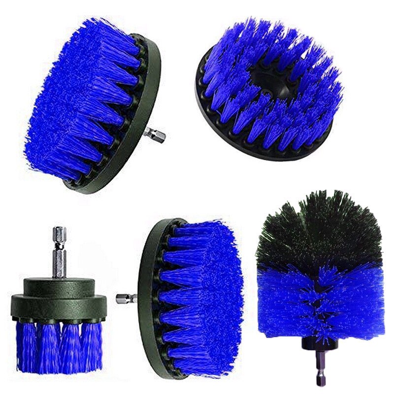 3pcs Power Scrubber Brush Set For Bathroom Cleaning Drill Scrubber Cordless Attachment Kit Power Scrub Tubs Baseboards Scourer: 5pcs blue