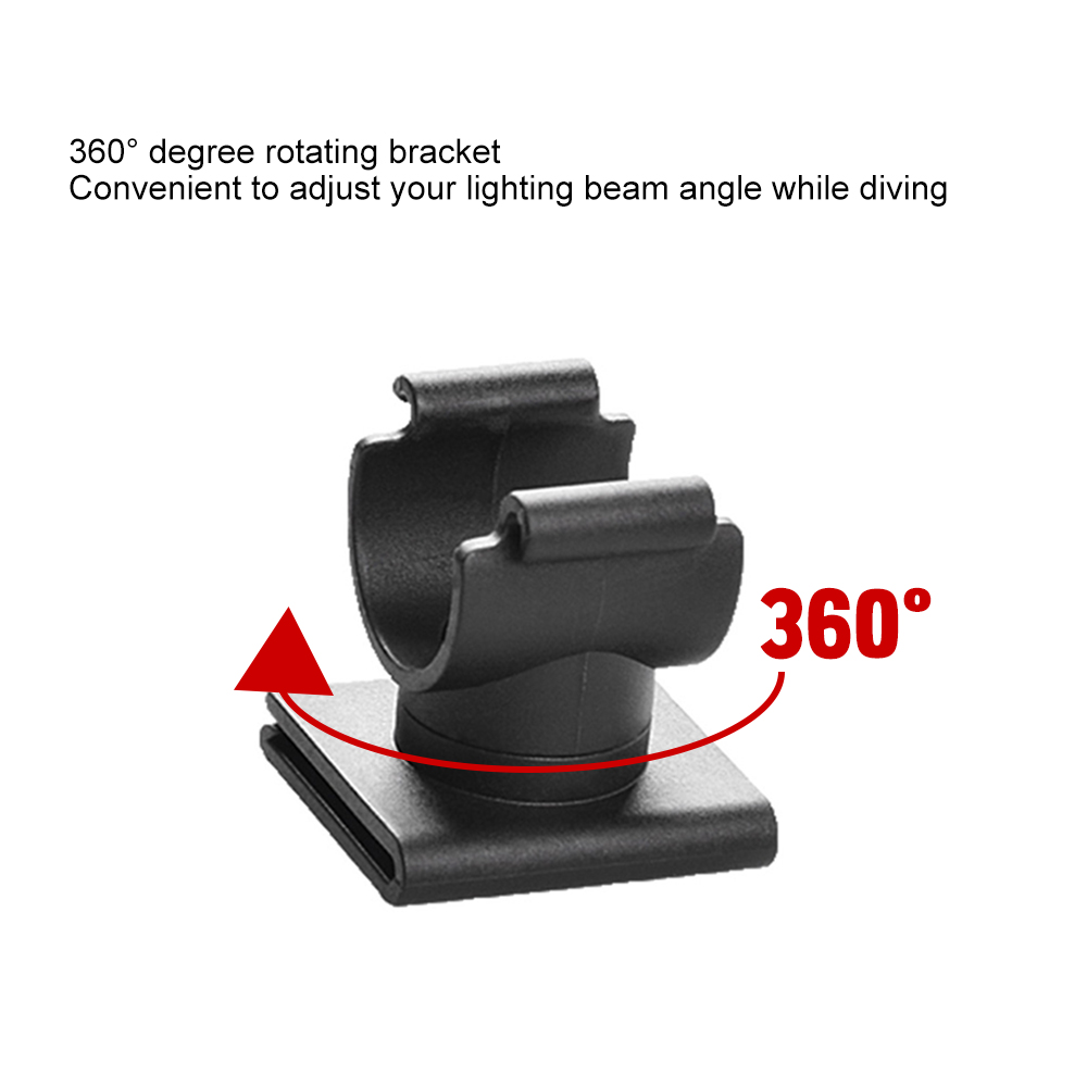 Asafee pour DM008 support de 20MM 360 degrés rotatif masque de plongée lampe de poche support de lumière support de torche de plongée