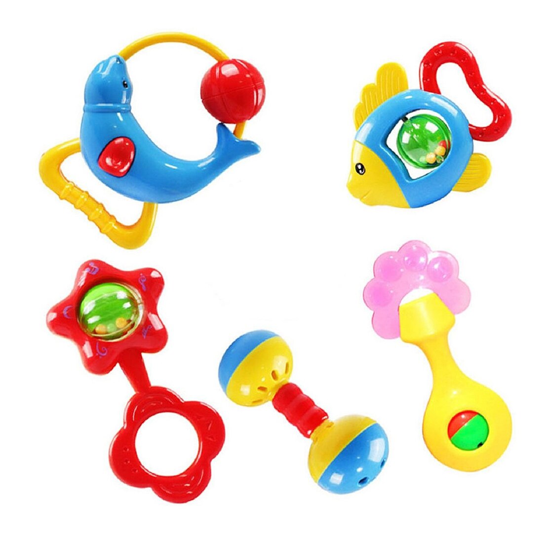 Kerstcadeau 5 pcs animal bells mooie rammelaar ontwikkeling speelgoed voor kinderen baby