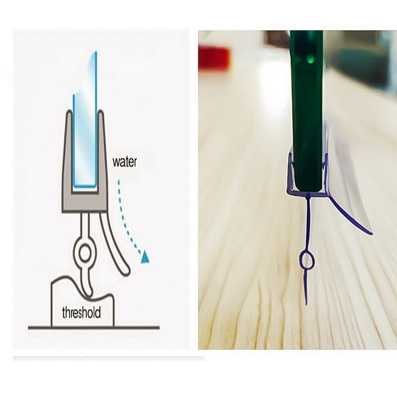 Shower Door Bottom Seal Water Barrier Strip to Stop Shower Leak