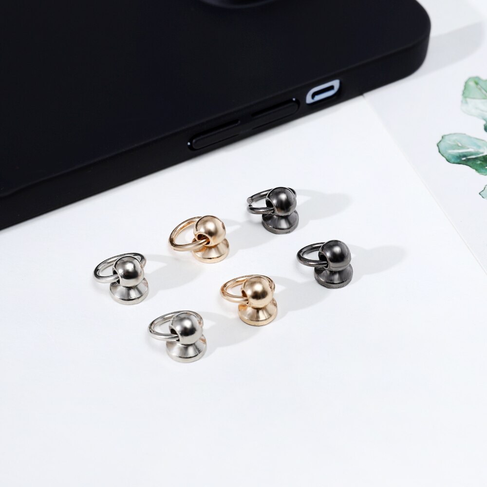 10 sztuk metalowa kula Post z O Ring szpilki nity gwoździowkręt powrót okrągłe głowy Spot kolce skóra Craft telefon dekoracyjna obudowa akcesoria