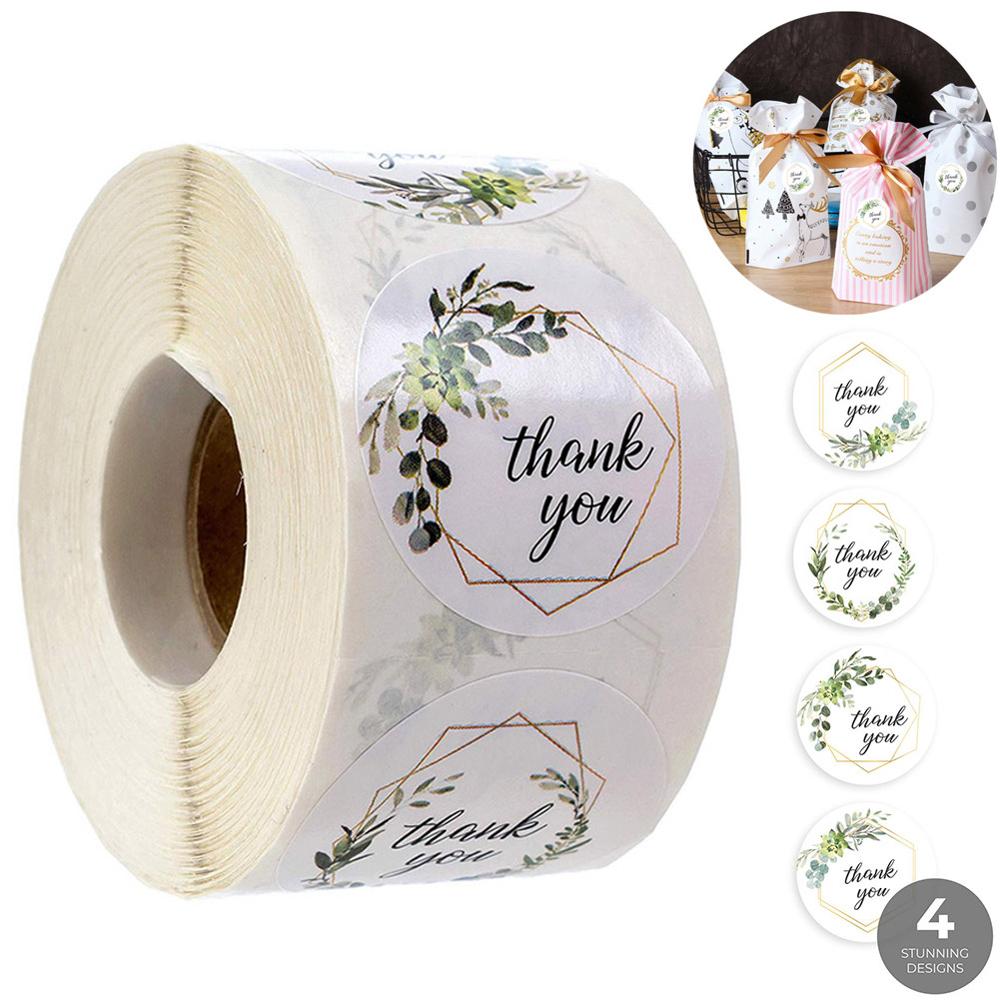 500 stücke/rolle Danke Aufkleber Handgemachte Aufkleber Kreis Schreibwaren danke für ihre auftrag Dichtung Etiketten danke aufkleber