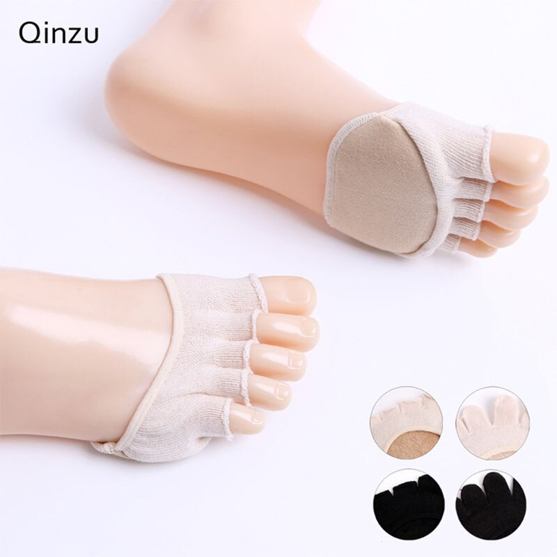 3pairs/lot Half-foot Socks Woman Five-finger Summer Cotton Invisible Socks High-heeled Ladies Breathable Sweat-absorption MKG543