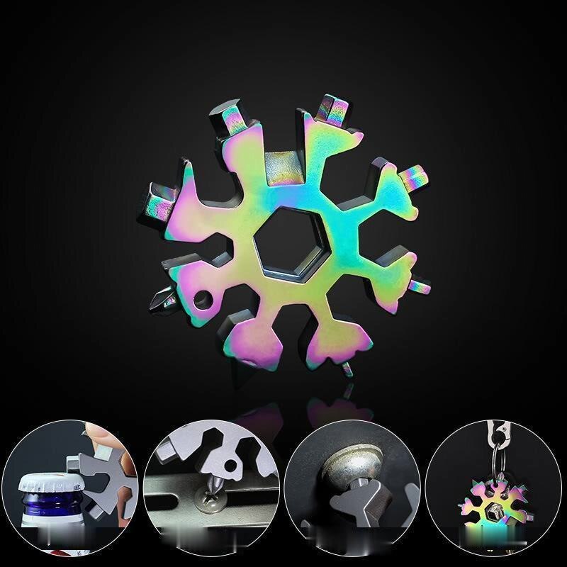 18-in-1 NEUE Karte Typ Schneeflocke multifunktions werkzeug kombination Tragbare Schneeflocke Werkzeug Mit schlüssel ring Allen wrench hause auto werkzeuge