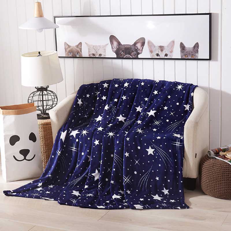 Soft Polyester Brushed Microfiber Printed Blankets Bedding Set Modern Style Cover Pillowcase Bed Linings