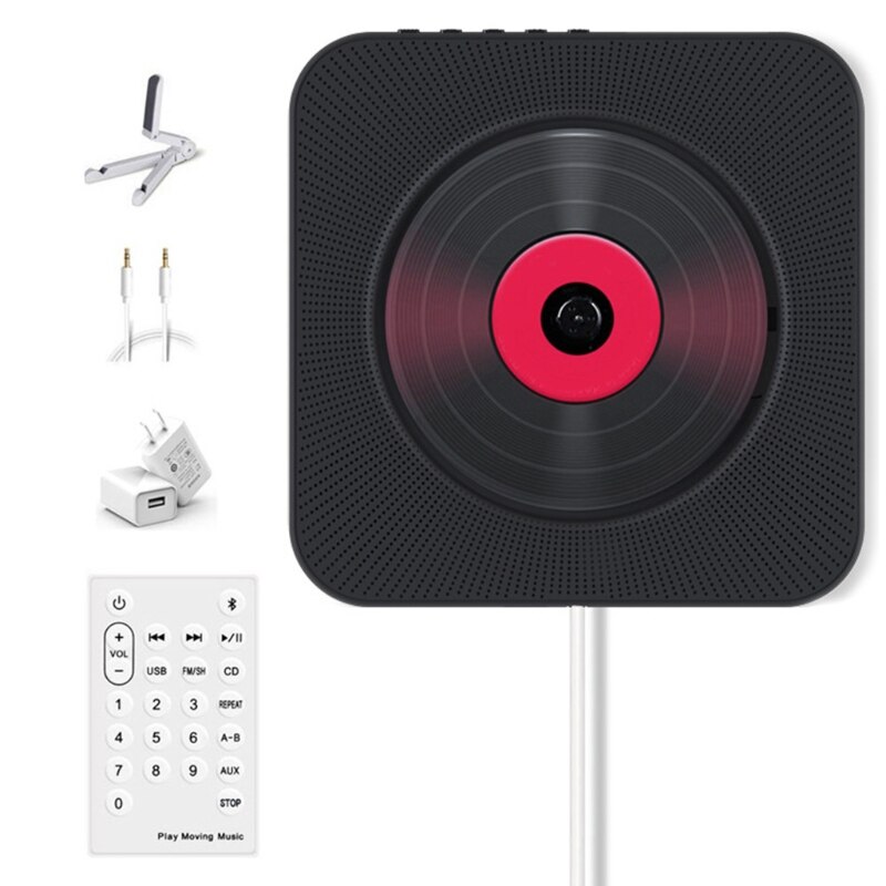 Bluetooth Speler Draagbare Wandmontage Music Player Home Speler Met Afstandsbediening Fm Radio Hoofdtelefoon Jack Aux