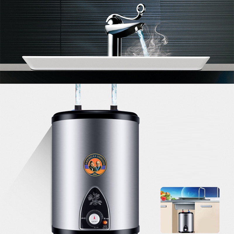 Storage Type Kitchen Water Heater Instant Water Small Electric Water Heater 8L Stainless Steel Body