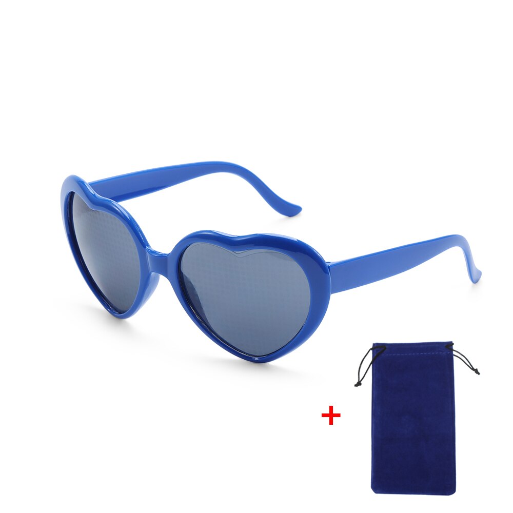 Love Heart Shaped Effects Glasses Watch The Lights Change Love Image Heart Diffraction Glasses At Night Sunglasses: Blue Set