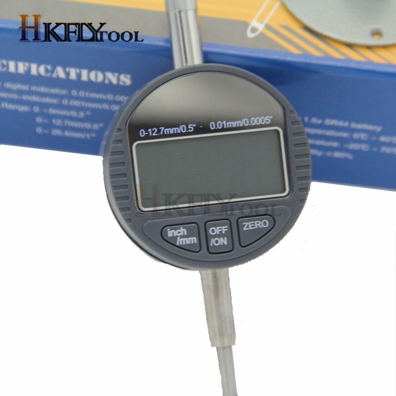 Dial Indicator Holder with Dial Indicator Depth Point Indicator with Lug Back 0-12.7mm Digital Micrometre Measuring Instrument: digital indicator1pc