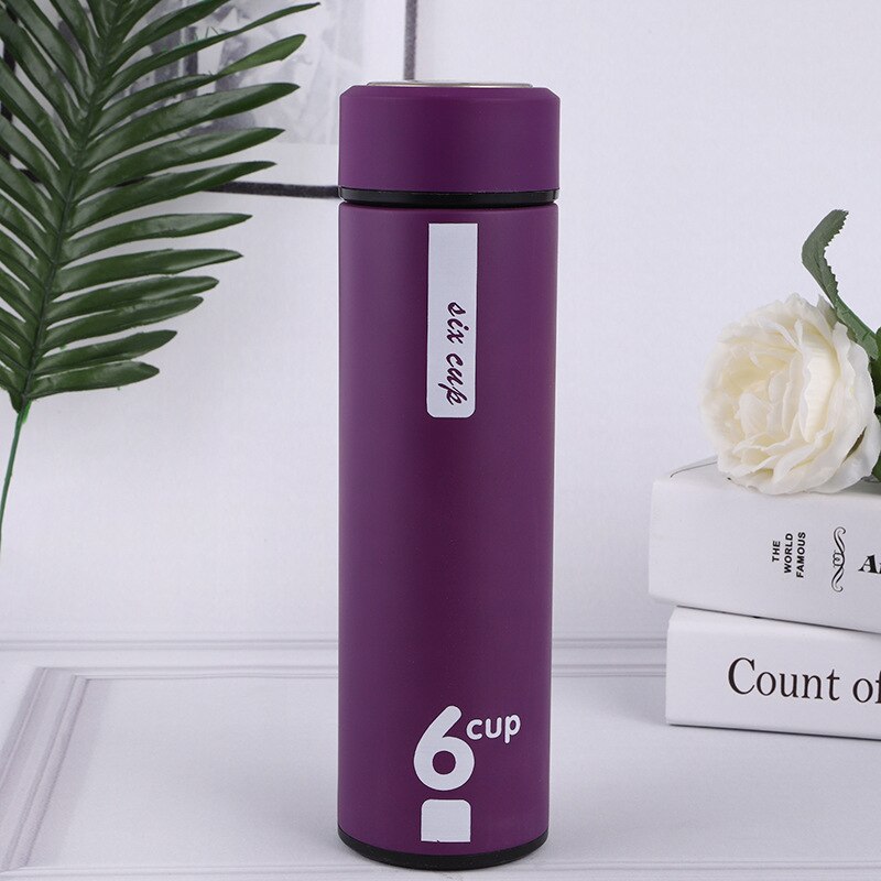 Double Wall Stainless Steel Vacuum Flasks 500ml Thermos Cup Coffee Tea Milk Travel Mug Thermo Bottle Thermocup: Violet