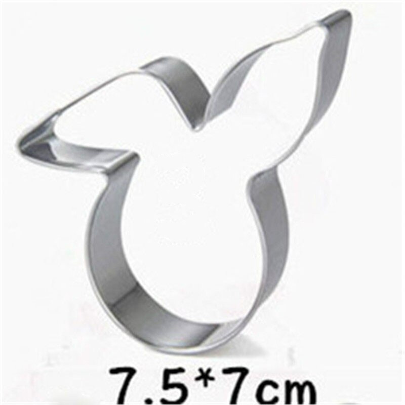 9 Vormen Konijn Roestvrij Stalen Mal Pasen Ei Keuken Accessoires 3D Cookie Cutter Diy Bakken Decor Pastry Modelling Gereedschap: 13-New rabbit head