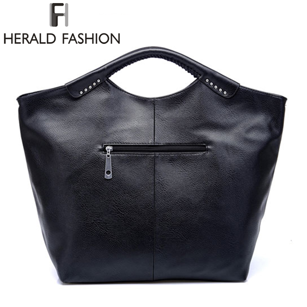 Herald Casual Hobos Bag Klinknagel Grote Capaciteit Vrouwen Totes Bag Herfst En Winter Pu Lederen Schoudertas