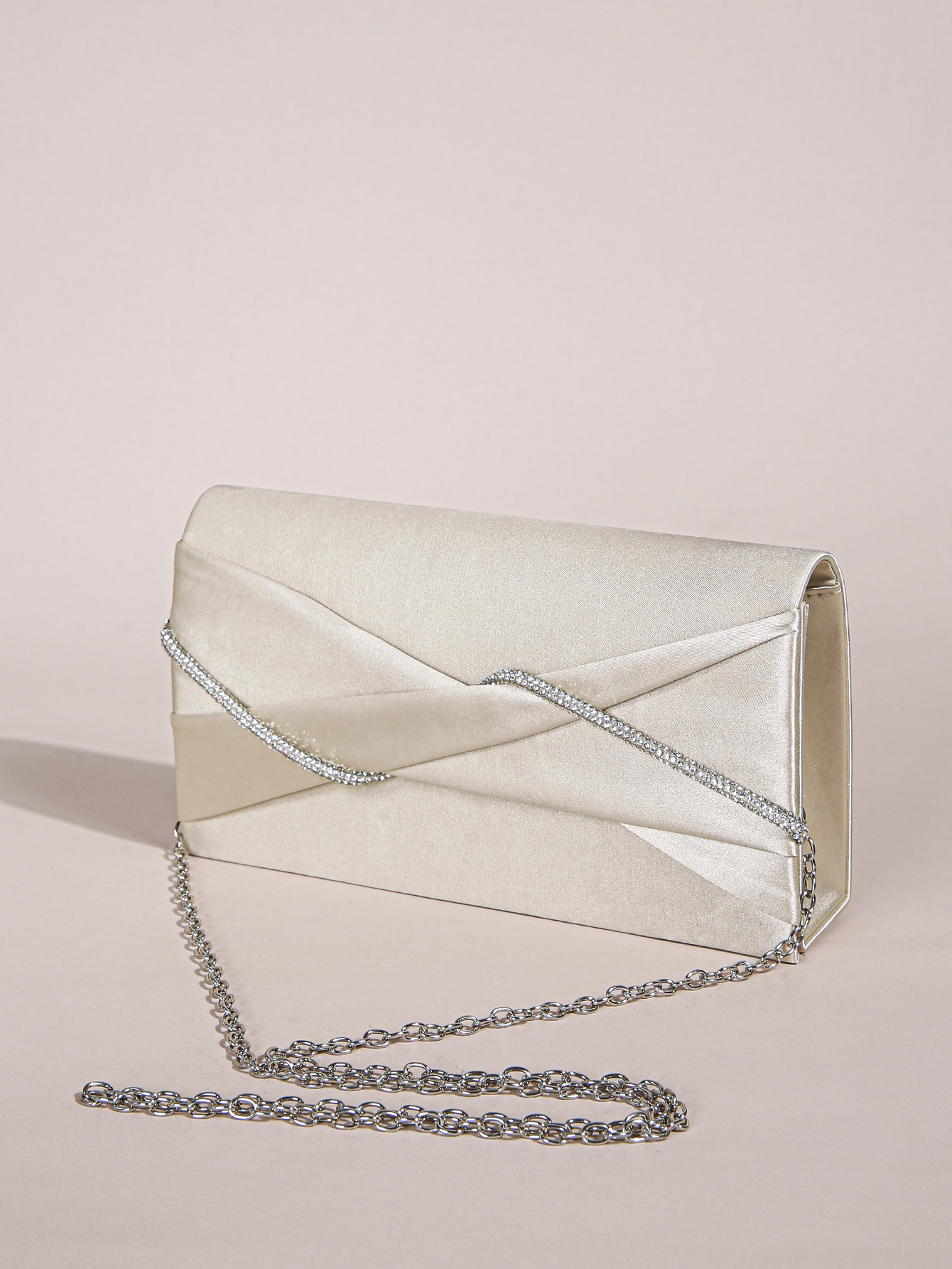 Bolso de mano fruncido con cuerda de cristal brillante para mujer, bolso de mano de noche, monedero de sobre brillante para niña de , Wom: Champán