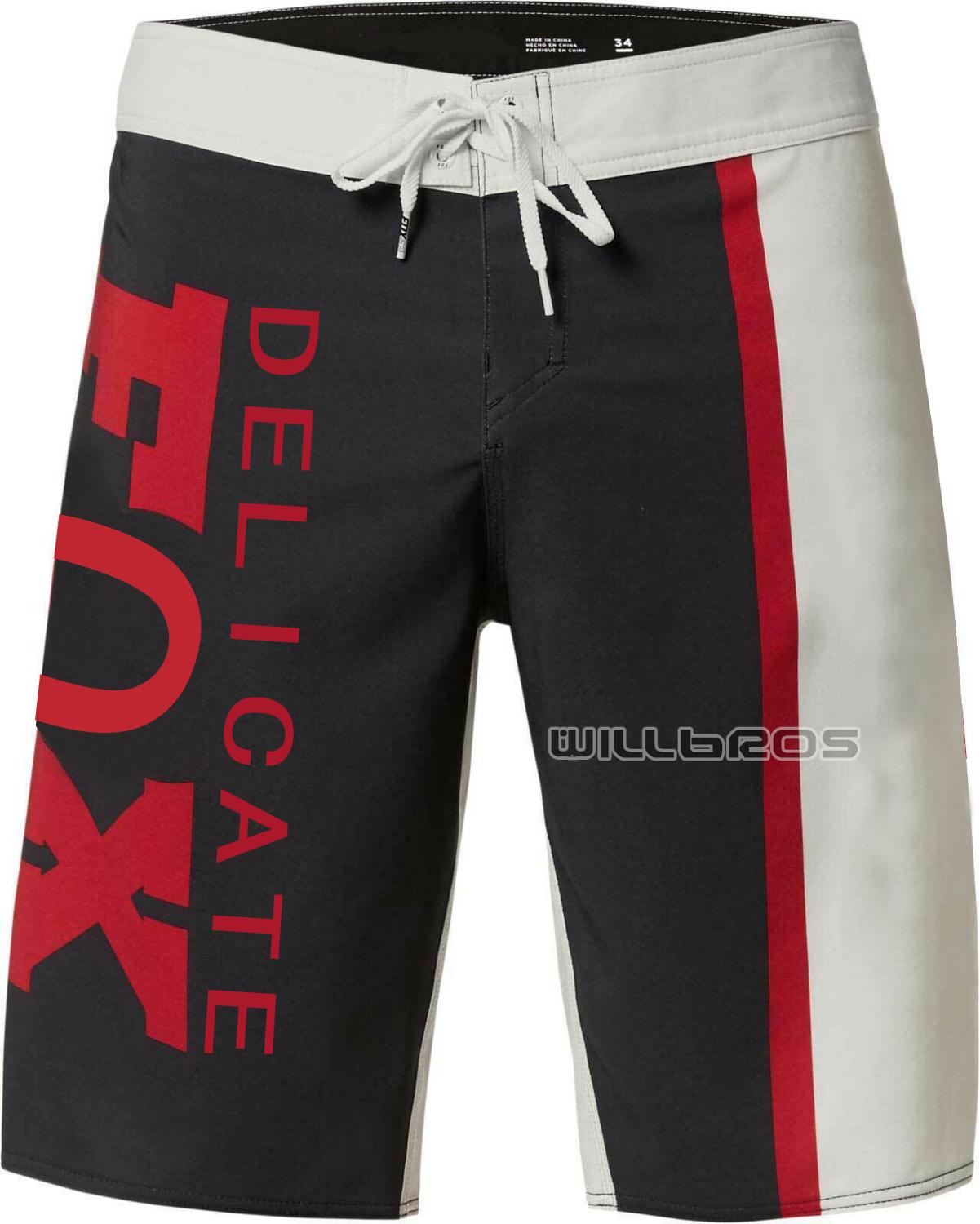 Délicat Fox Victory Stretch four été conseil Short maillot de bain natation homme pantalon court noir blanc: Black White / 34