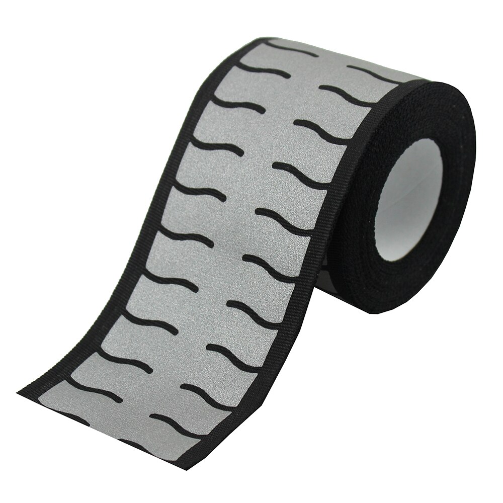 Silver Reflective Stripe Fabric Webbing Ribbon Trim Warning Tape For Clothing DIY Sew on 2meter: W10-Black