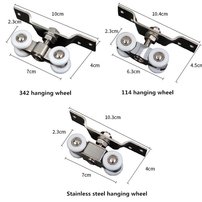 Bewegende 360 Graden Deur Opknoping Ronde Glazen Hardware Katrol Opknoping Mute Rail Wiel Balkon Schuifdeuren Kast 4 Wiel