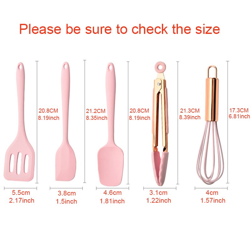 Kids Silicone Kitchenware Cooking Utensils Set Mini Kitchen Non-Stick Cookware Spatula Colander Baking Tool Cooking Dough Scrape