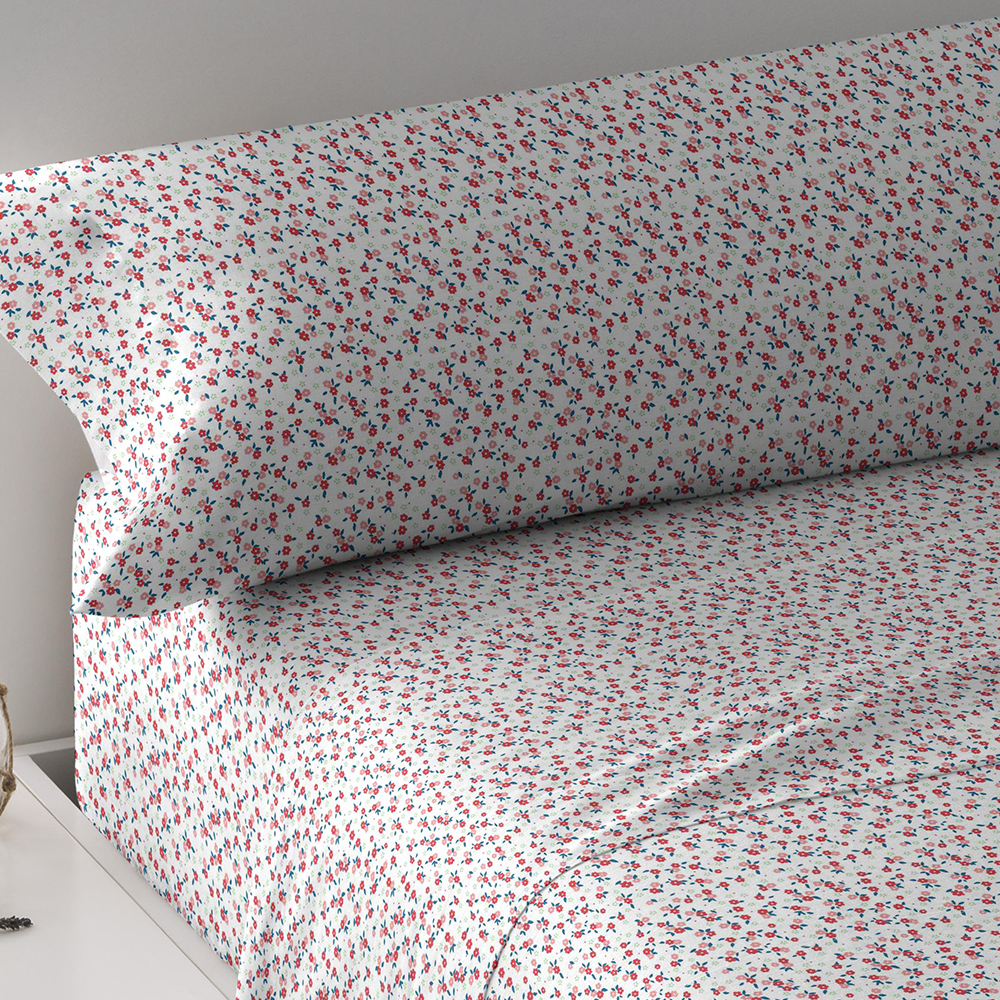 PimpamTex- Juego de sábanas para cama 90 100% Algodón | Ropa de cama con 3 Piezas y Estampados Originales | Sábanas Cama IT/PT: Lemon balm Rose