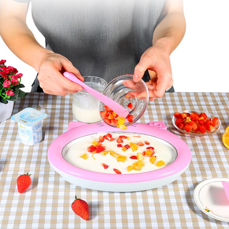 Tecknad mini glassmaskin stekt yoghurt maskin sommar cool glassmaskin glass roller rullmaskin för barn barn
