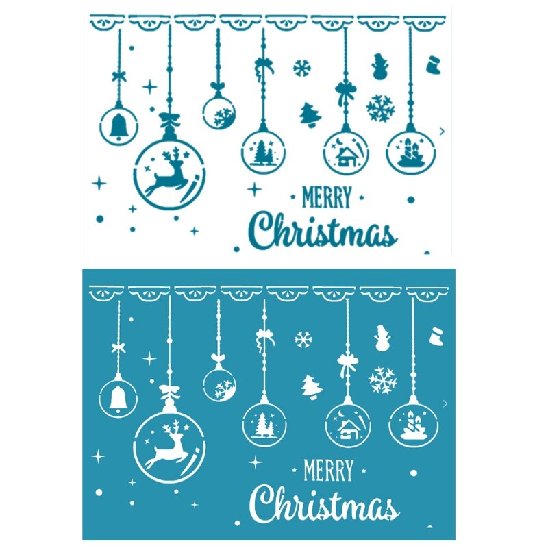 95AA Merry Christmas DIY Self Adhesive Silk Screen Printing Stencil Mesh Transfers