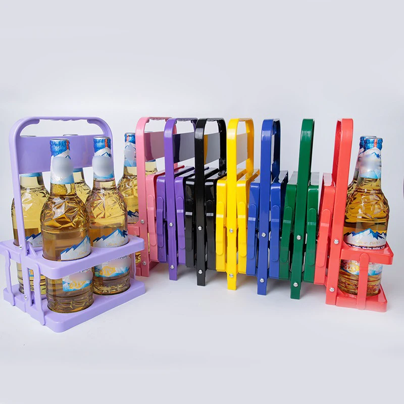 Support à bière pliable en plastique Portable, organisateur de tasses Durable, casier à vin, porte-bouteille de bière, panier à boissons, support à Cocktail réutilisable