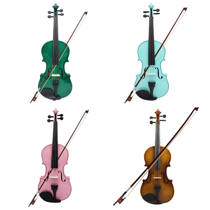 Violín violín acústico de tamaño completo 4/4 con arco colofonia violín