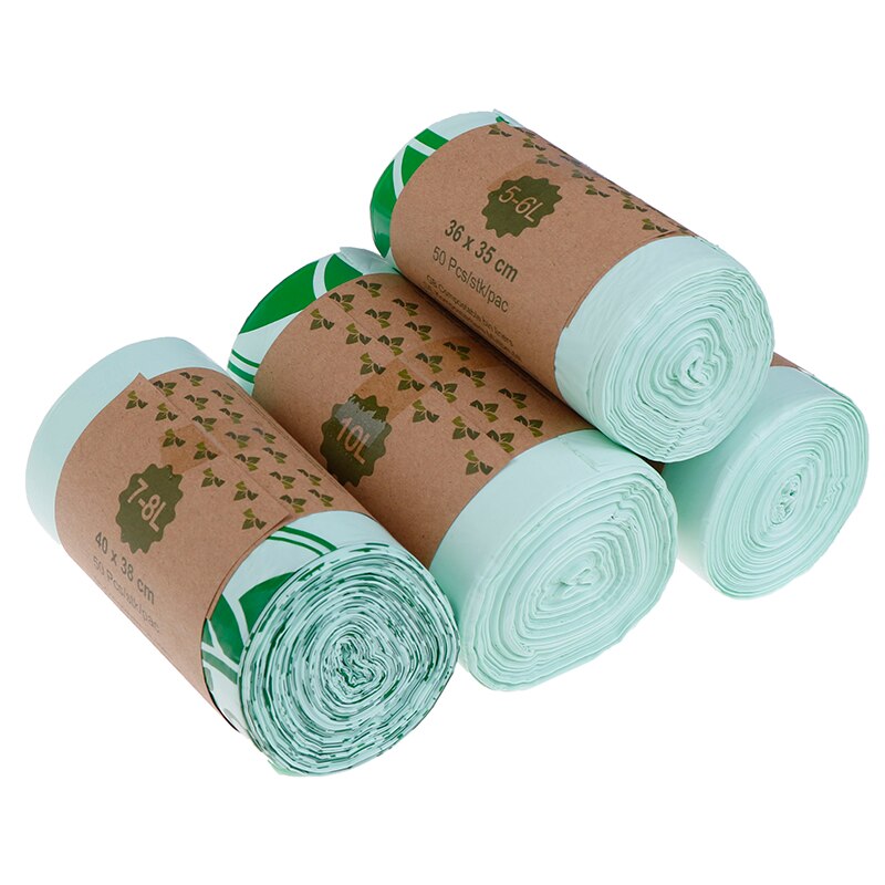 1roll Kitchen Environmentally Biodegradable Garbage Bags Garbage Bags Compostable Degradable Garbage Bags 50pcs/1roll