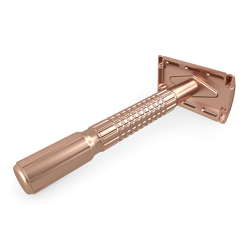 Navaja de afeitar de doble filo Vintage para hombre, lemonald afeitadora de seguridad, de 15 Blads: Rose gold razor