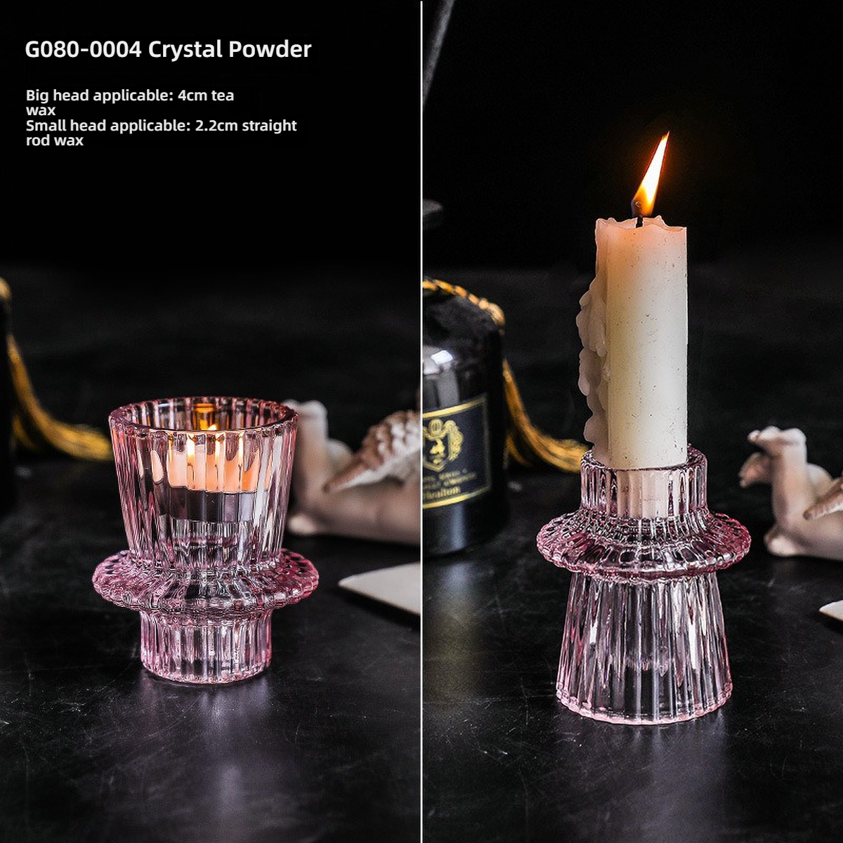 Portavelas de pilar de cristal transparente para candelabros de de mesa, centro de mesa decorativo para comedor en casa: YELLOW