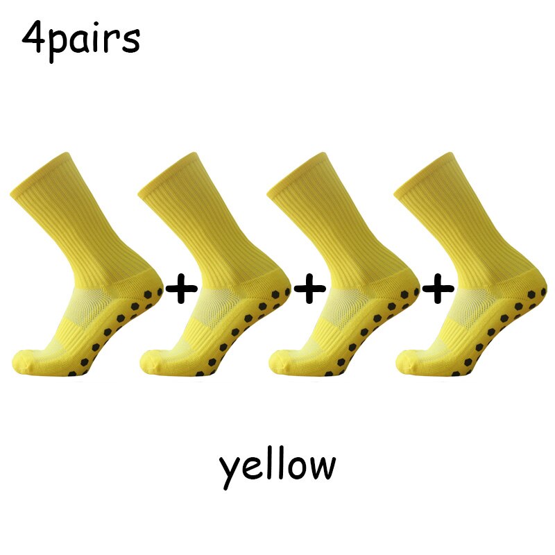 Football Socks Hexagonal Non-slip Silicone Sole Compression and Breathable Football Socks: yellow