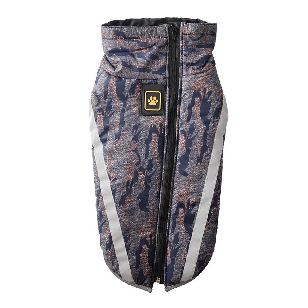 Dog Jacket Large Breed Dog Coat Waterproof Reflective Warm Winter Clothes for Big Dogs Labrador Overalls Chihuahua Pug Clothing: Navy / XL