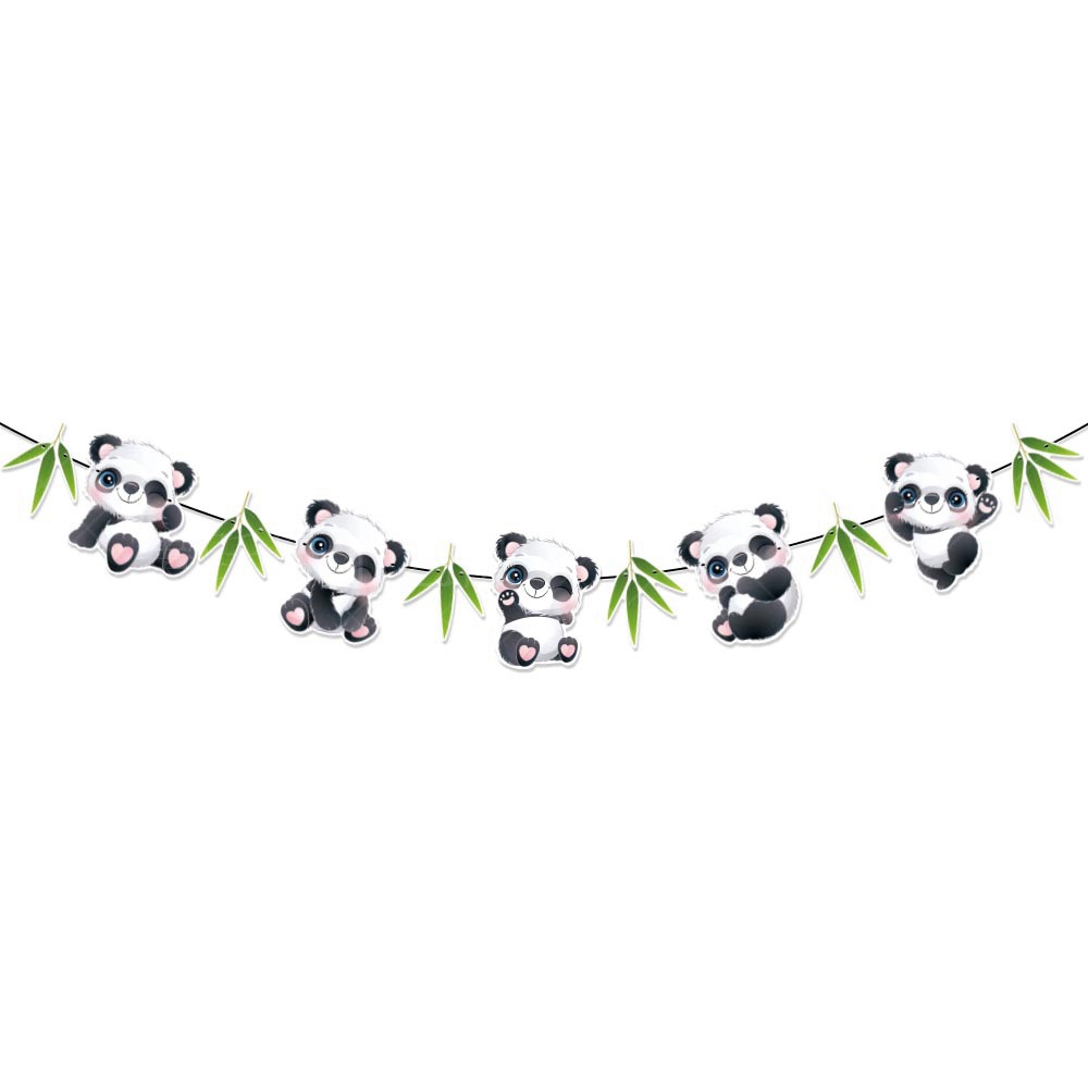 Cartoon Panda Party Decorations Foil Balloons Paper Plate Cup Disposable Tableware Set Kids Birthday Party Baby Shower Supplies