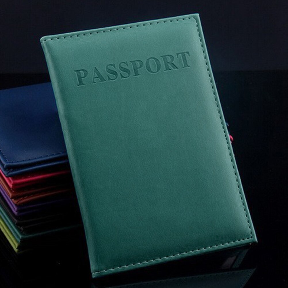 Unisex Paspoorten Clip Vrouwen Mannen Paspoort Opslag Houder Immitatie Lederen Reizen Paspoort Cover Card Organizer Case: deep green