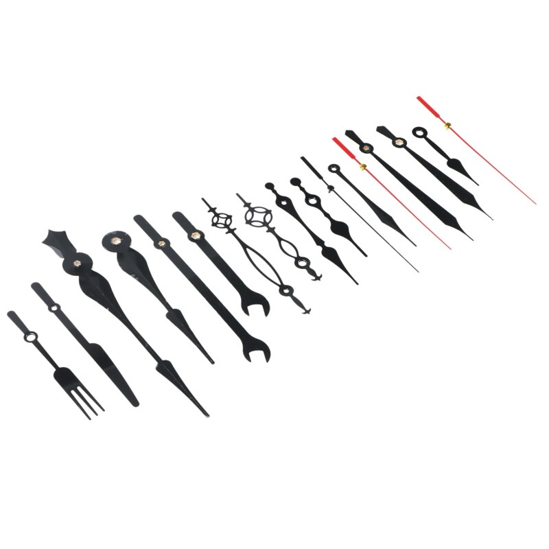 1Set DIY Clock Hands Metal Aluminum Material Quartz Clock Accessory DIY Clock Kits (15 Sizes)