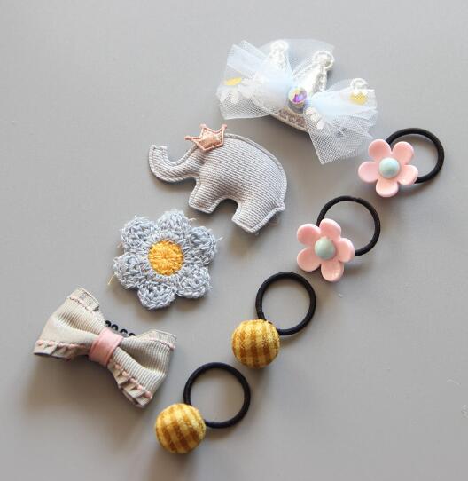 Capelli del bambino Della Forcella Della clip Accessori Dei Capelli Del bambino della ragazza Della clip dei bambini della clip di Capelli di Pollice in Gomma fascia Dei Capelli Della fascia impostato: 5